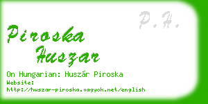 piroska huszar business card