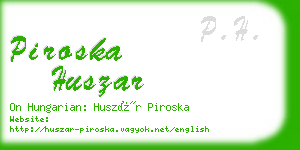 piroska huszar business card